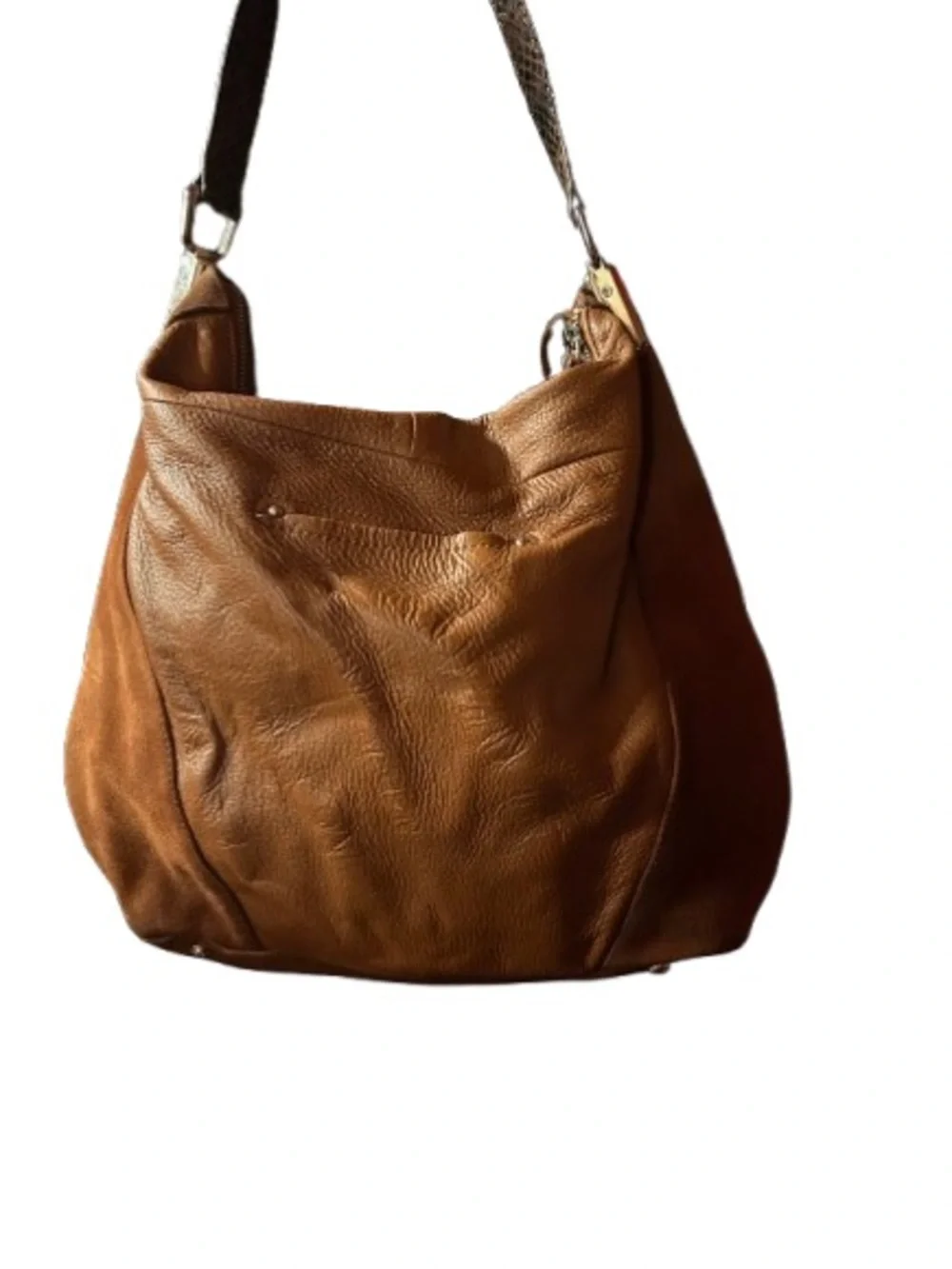 b. makowsky Brown Leather Fringe Shoulder Bag- slight western look - very cute!! - Picture 2 of 6